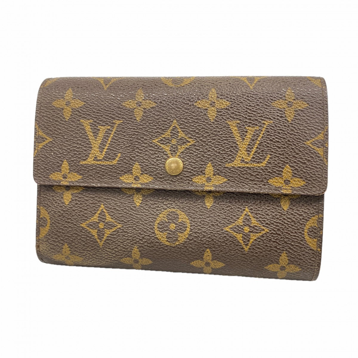 【6cb1421-k】ルイヴィトン 三つ折り財布 モノグラム ポルトトレゾールエテュイパピエ M61202 ブラウン【中古】メンズ レディース ユニセックス