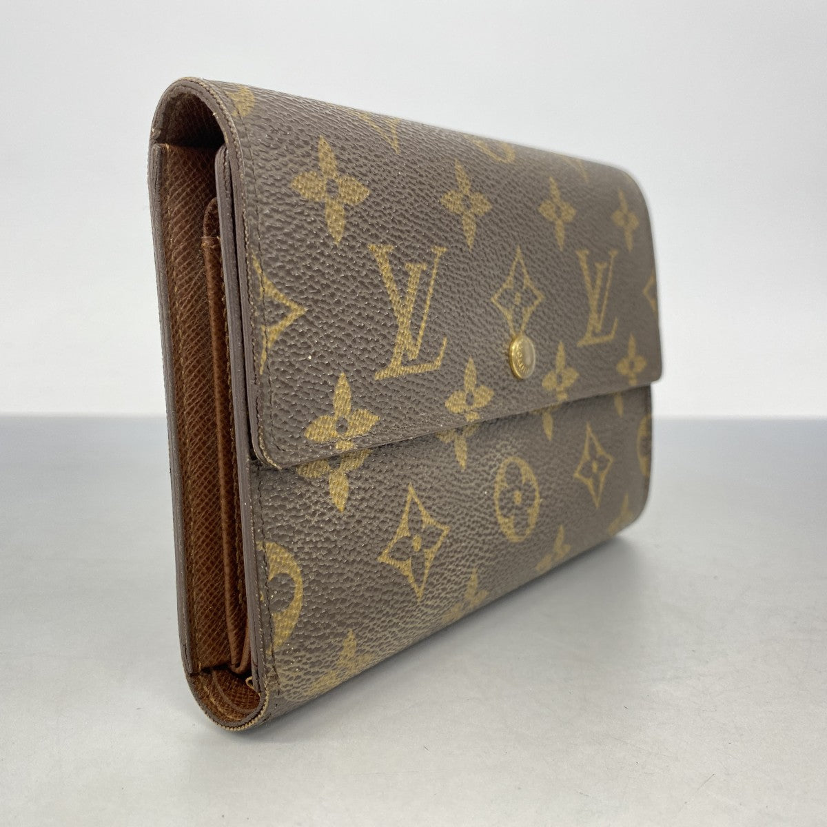 【6cb1421-k】ルイヴィトン 三つ折り財布 モノグラム ポルトトレゾールエテュイパピエ M61202 ブラウン【中古】メンズ レディース ユニセックス