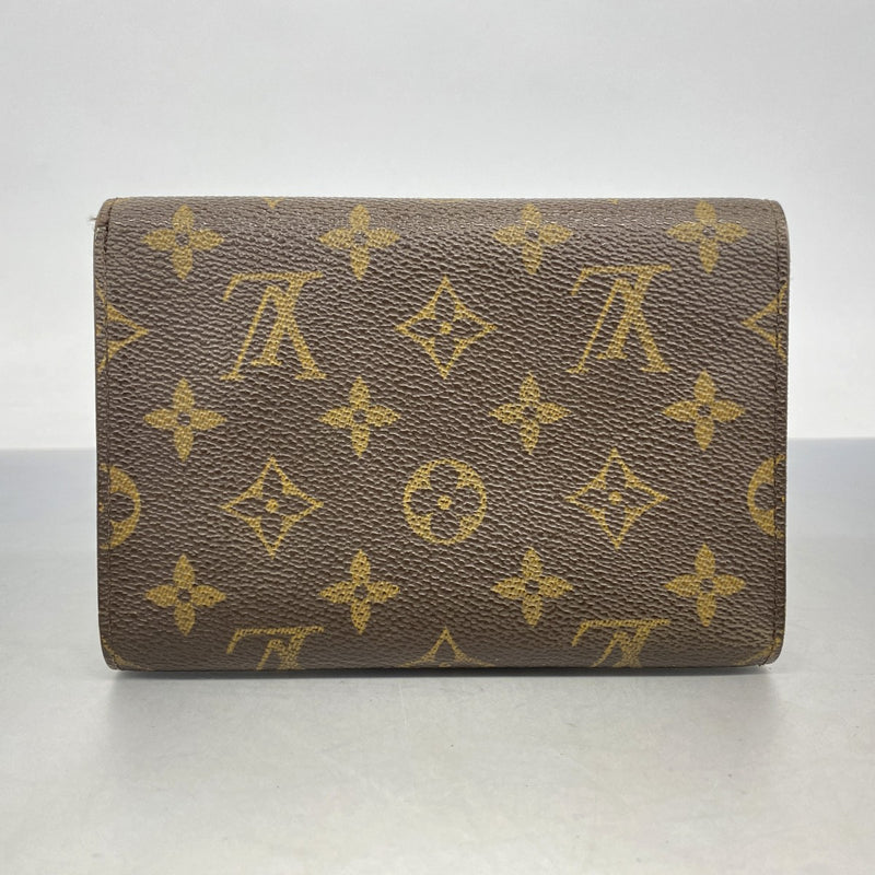 【6cb1421-k】ルイヴィトン 三つ折り財布 モノグラム ポルトトレゾールエテュイパピエ M61202 ブラウン【中古】メンズ レディース ユニセックス