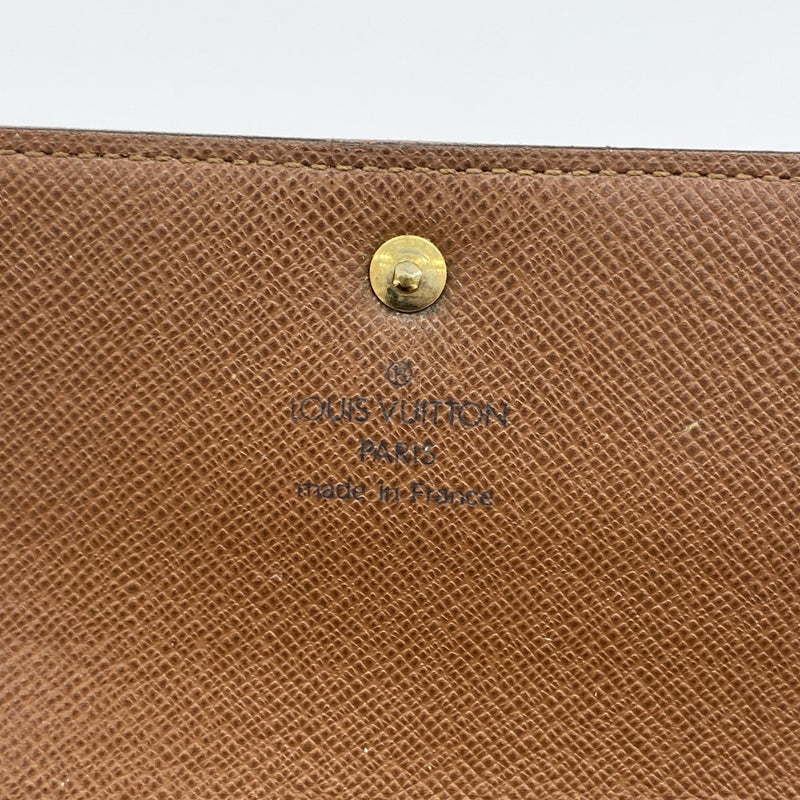 【6cb1421-k】ルイヴィトン 三つ折り財布 モノグラム ポルトトレゾールエテュイパピエ M61202 ブラウン【中古】メンズ レディース ユニセックス