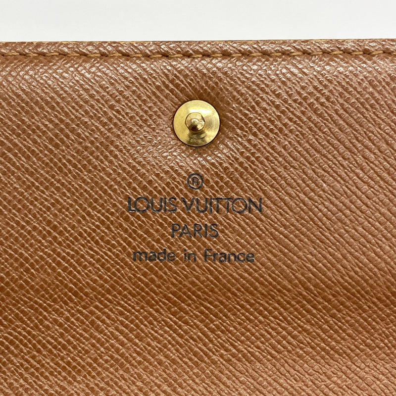 【6cb1455】ルイヴィトン 三つ折り財布 モノグラム ポルトトレゾールエテュイパピエ M61202 ブラウン【中古】メンズ レディース ユニセックス