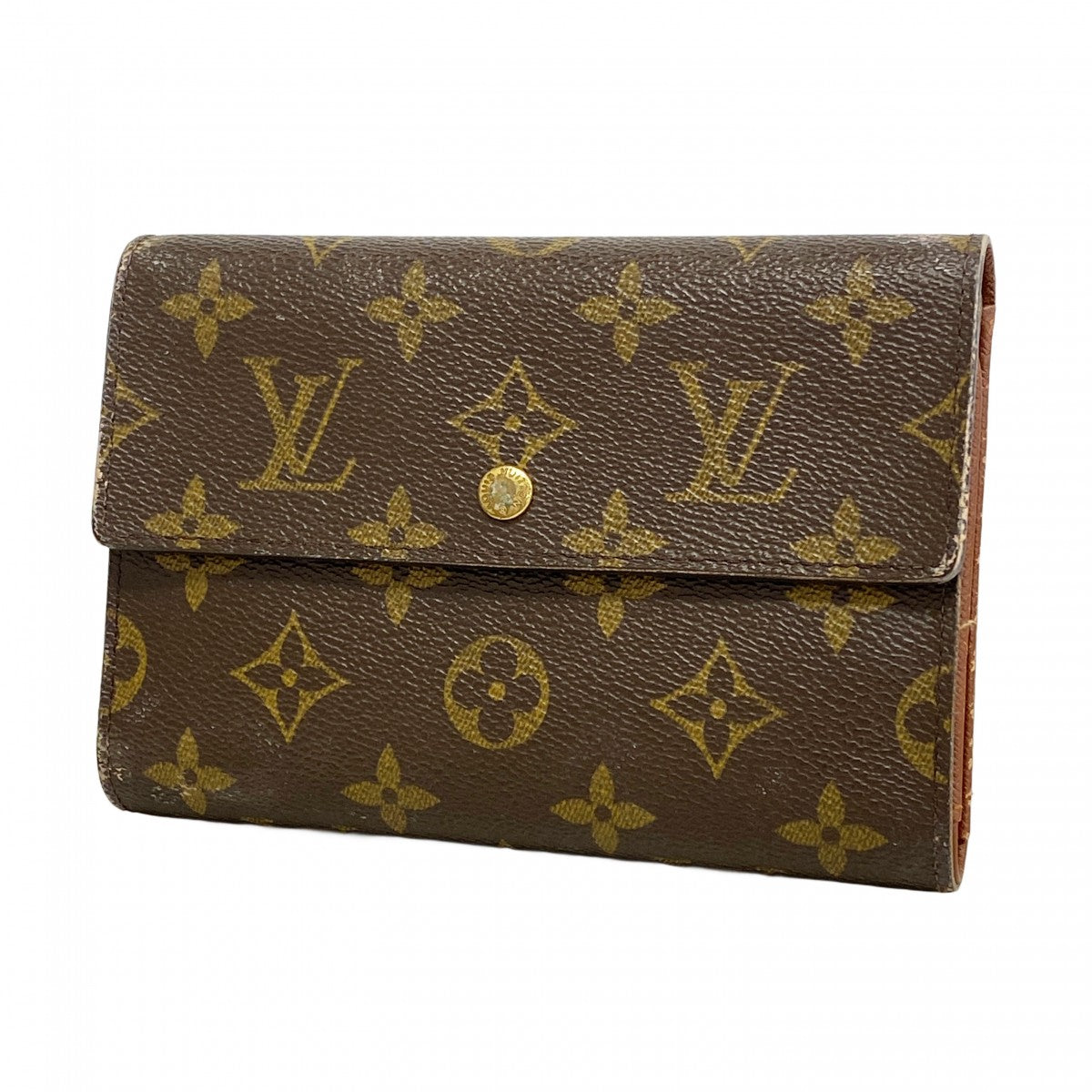 【6cb1455】ルイヴィトン 三つ折り財布 モノグラム ポルトトレゾールエテュイパピエ M61202 ブラウン【中古】メンズ レディース ユニセックス