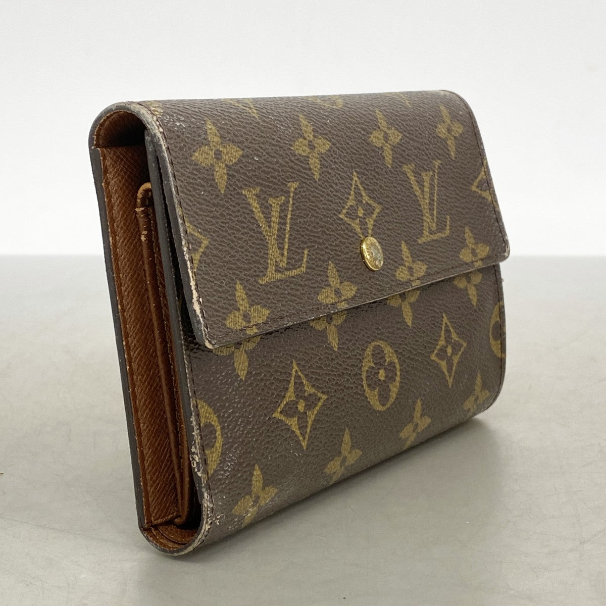 【6cb1455】ルイヴィトン 三つ折り財布 モノグラム ポルトトレゾールエテュイパピエ M61202 ブラウン【中古】メンズ レディース ユニセックス
