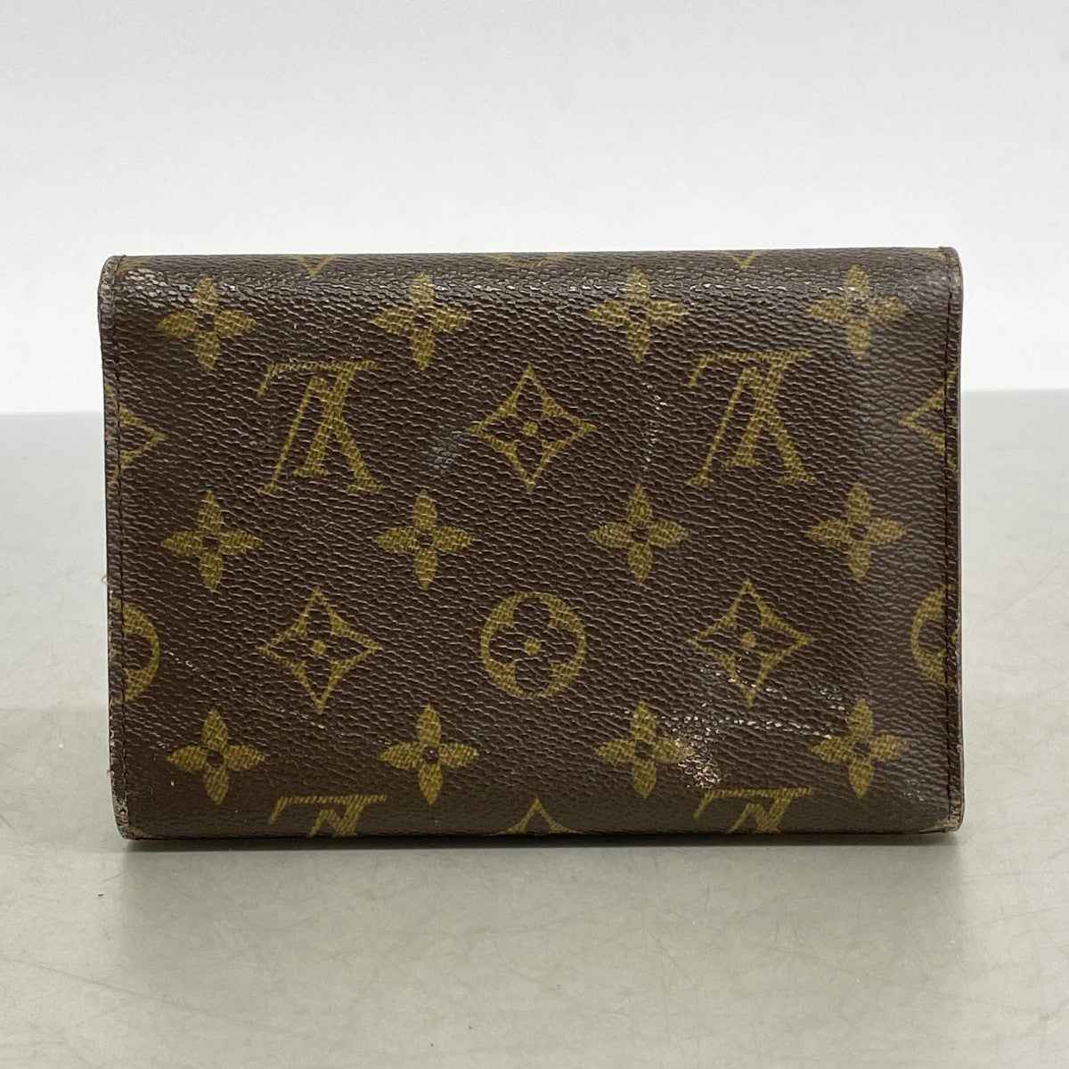 【6cb1455】ルイヴィトン 三つ折り財布 モノグラム ポルトトレゾールエテュイパピエ M61202 ブラウン【中古】メンズ レディース ユニセックス