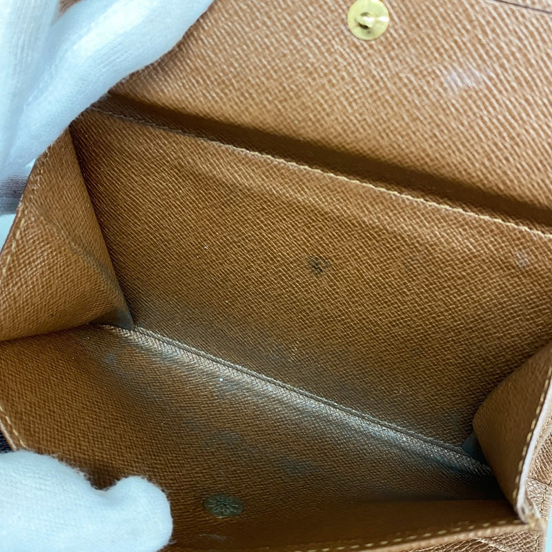 【6cb1455】ルイヴィトン 三つ折り財布 モノグラム ポルトトレゾールエテュイパピエ M61202 ブラウン【中古】メンズ レディース ユニセックス