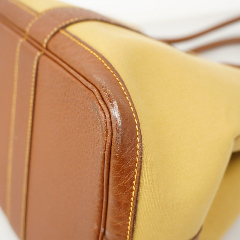 【6cb1524-h】エルメス トートバッグ ガーデンパーティPM トワルオフィシエ ブラウン シルバー金具 □L刻印【中古】レディース