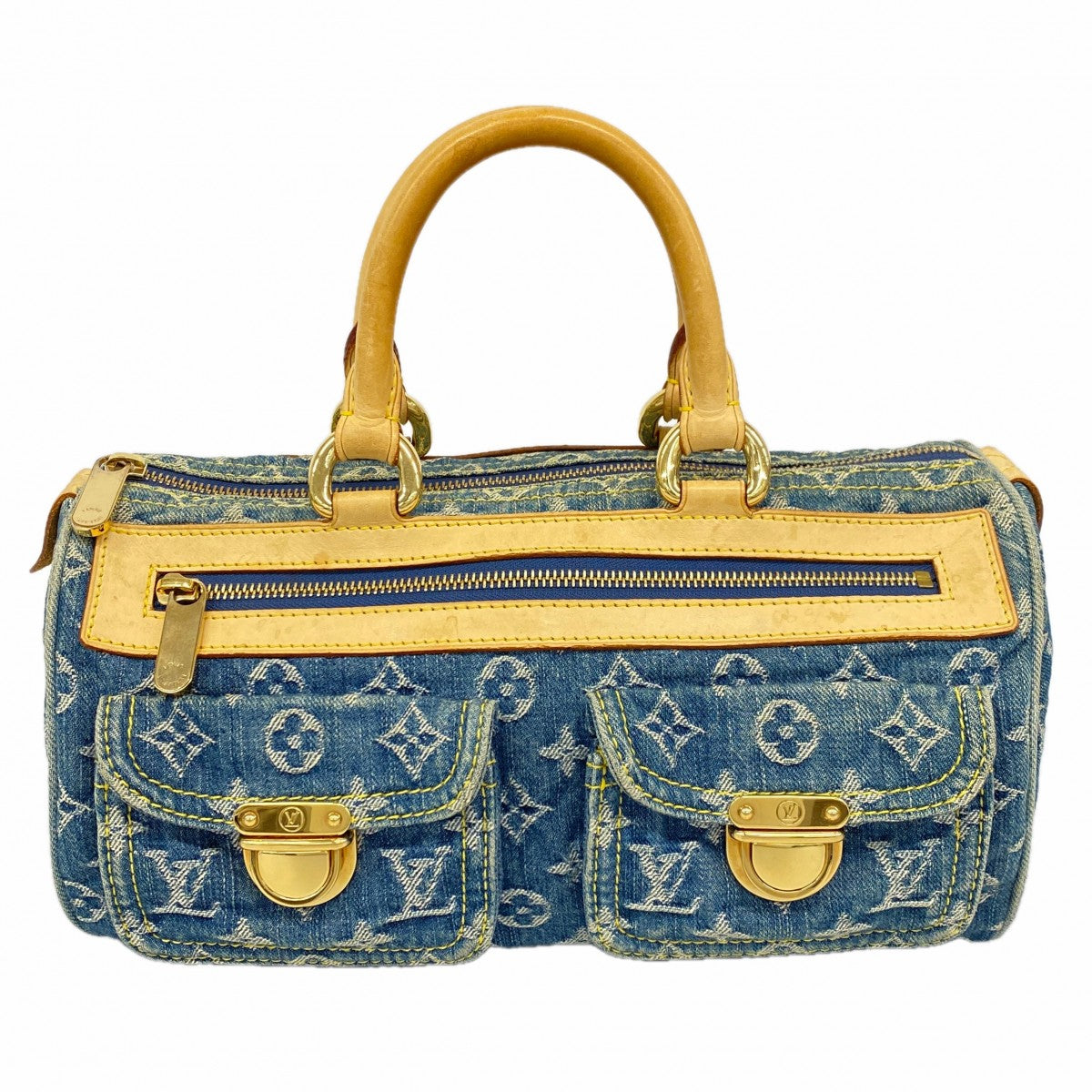 【6cb1531-k】ルイヴィトン ハンドバッグ モノグラム・デニム ネオスピーディ M95019 ブルー【中古】レディース