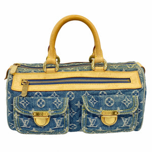 【6cb1531-k】ルイヴィトン ハンドバッグ モノグラム・デニム ネオスピーディ M95019 ブルー【中古】レディース