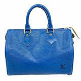 【6cb1532-k】ルイヴィトン ハンドバッグ エピ スピーディ25 M43015 トレドブルー【中古】レディース