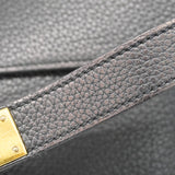 【6cb1705】エルメス ショルダーバッグ ショルダーケリー トゴ ブラック ゴールド金具 □L刻印【中古】レディース