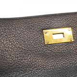 【6cb1705】エルメス ショルダーバッグ ショルダーケリー トゴ ブラック ゴールド金具 □L刻印【中古】レディース