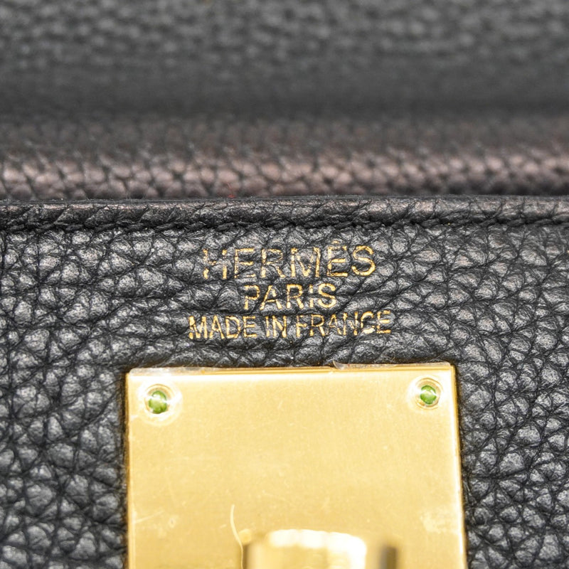 【6cb1705】エルメス ショルダーバッグ ショルダーケリー トゴ ブラック ゴールド金具 □L刻印【中古】レディース