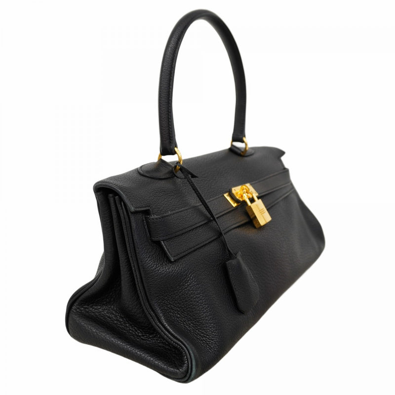 【6cb1705】エルメス ショルダーバッグ ショルダーケリー トゴ ブラック ゴールド金具 □L刻印【中古】レディース