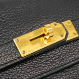 【6cb1705】エルメス ショルダーバッグ ショルダーケリー トゴ ブラック ゴールド金具 □L刻印【中古】レディース