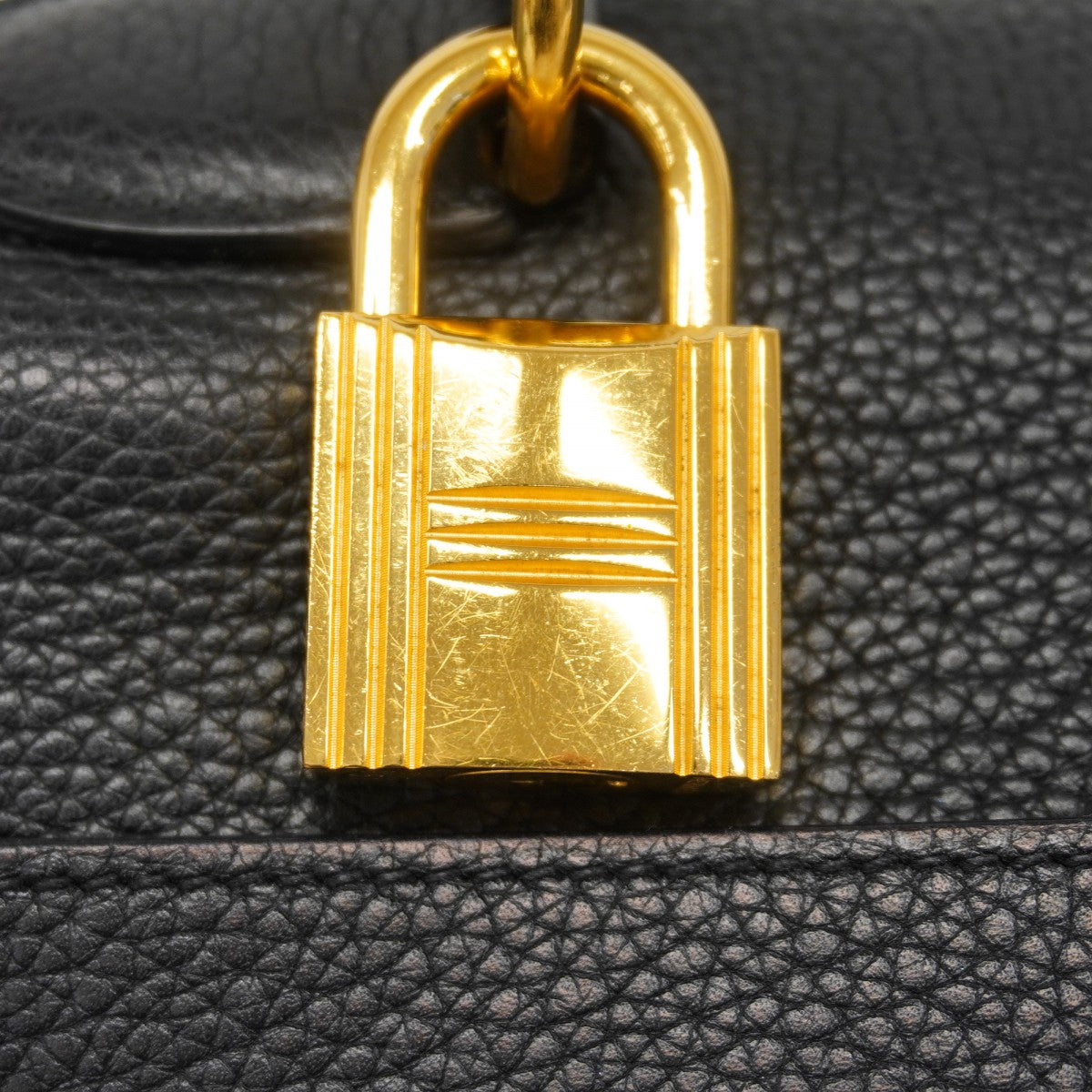 【6cb1705】エルメス ショルダーバッグ ショルダーケリー トゴ ブラック ゴールド金具 □L刻印【中古】レディース