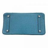 【6cb1730-g】エルメス ハンドバッグ バーキン30 オーストリッチ コバルト □R刻印【中古】レディース