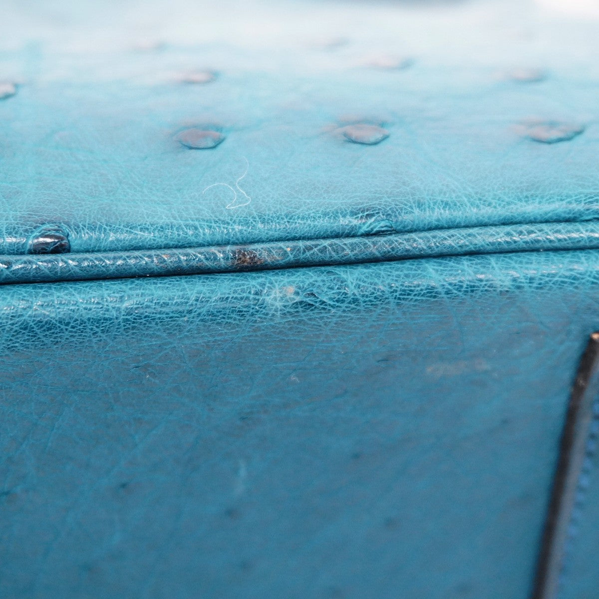 【6cb1730-g】エルメス ハンドバッグ バーキン30 オーストリッチ コバルト □R刻印【中古】レディース