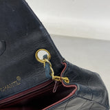 【6cb1797】シャネル ショルダーバッグ ミニマトラッセ チェーンショルダー ラムスキン ブラック ゴールド金具【中古】レディース