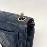 【6cb1797】シャネル ショルダーバッグ ミニマトラッセ チェーンショルダー ラムスキン ブラック ゴールド金具【中古】レディース