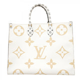 【6cb1838】ルイヴィトン トートバッグ モノグラム・ジャイアント オンザゴーGM M44571 カーキ ホワイト【中古】レディース