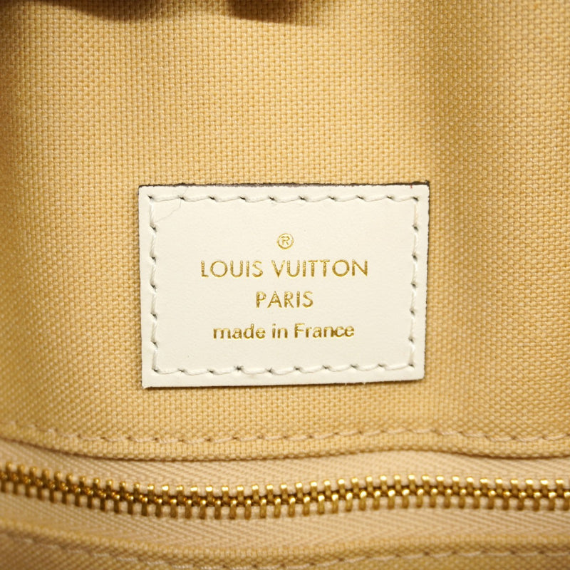 【6cb1838】ルイヴィトン トートバッグ モノグラム・ジャイアント オンザゴーGM M44571 カーキ ホワイト【中古】レディース