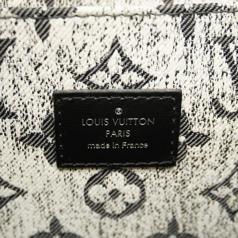 【6cb1843】ルイヴィトン トートバッグ モノグラム・ジャガードデニム オンザゴーMM M46448 グレー ブラック 2wayバッグ【中古】レディース