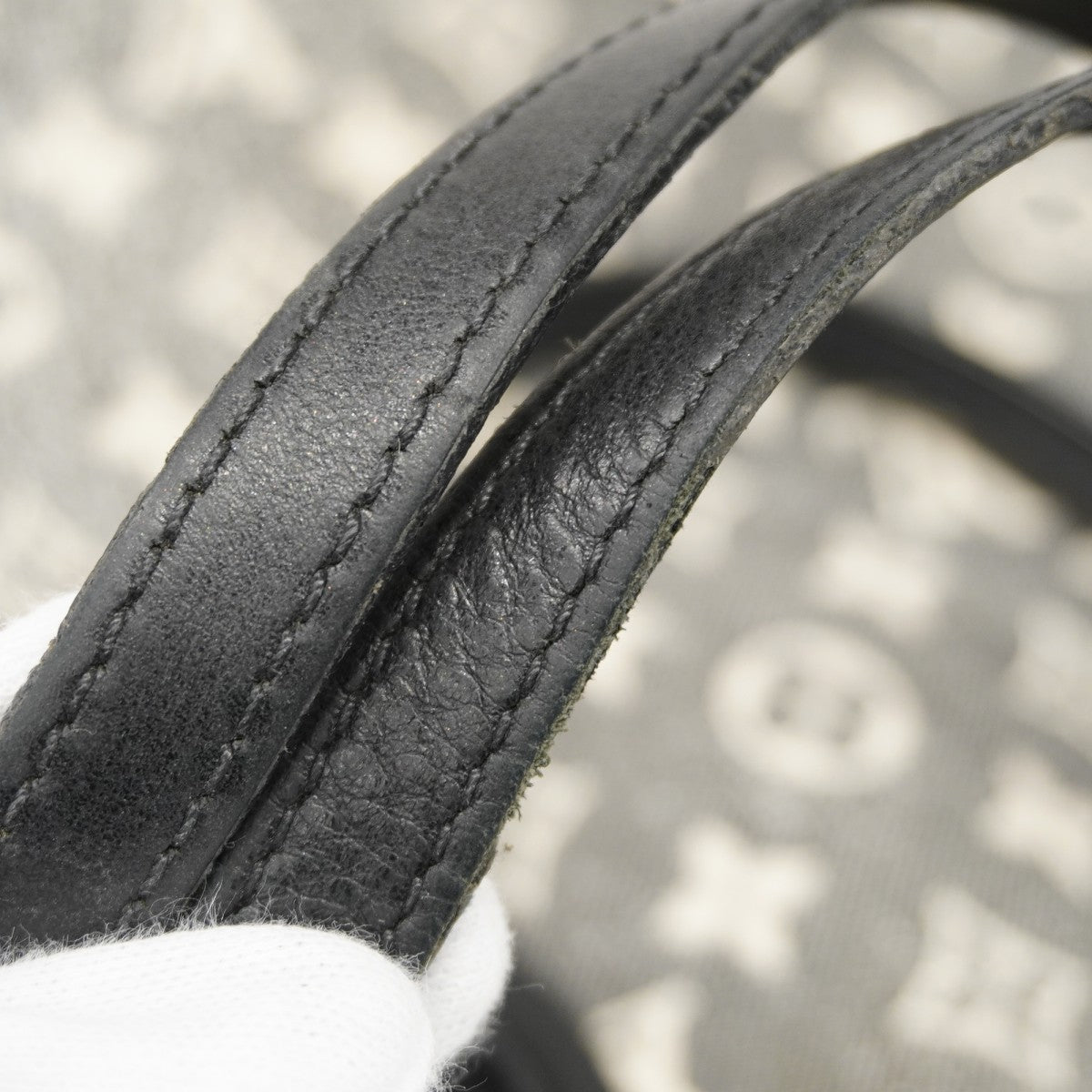 【6cb1843】ルイヴィトン トートバッグ モノグラム・ジャガードデニム オンザゴーMM M46448 グレー ブラック 2wayバッグ【中古】レディース