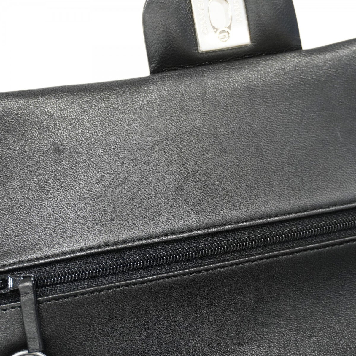 【6cb1847】シャネル ショルダーバッグ マトラッセ Wフラップ Wチェーン ラムスキン ブラック シルバー金具【中古】レディース