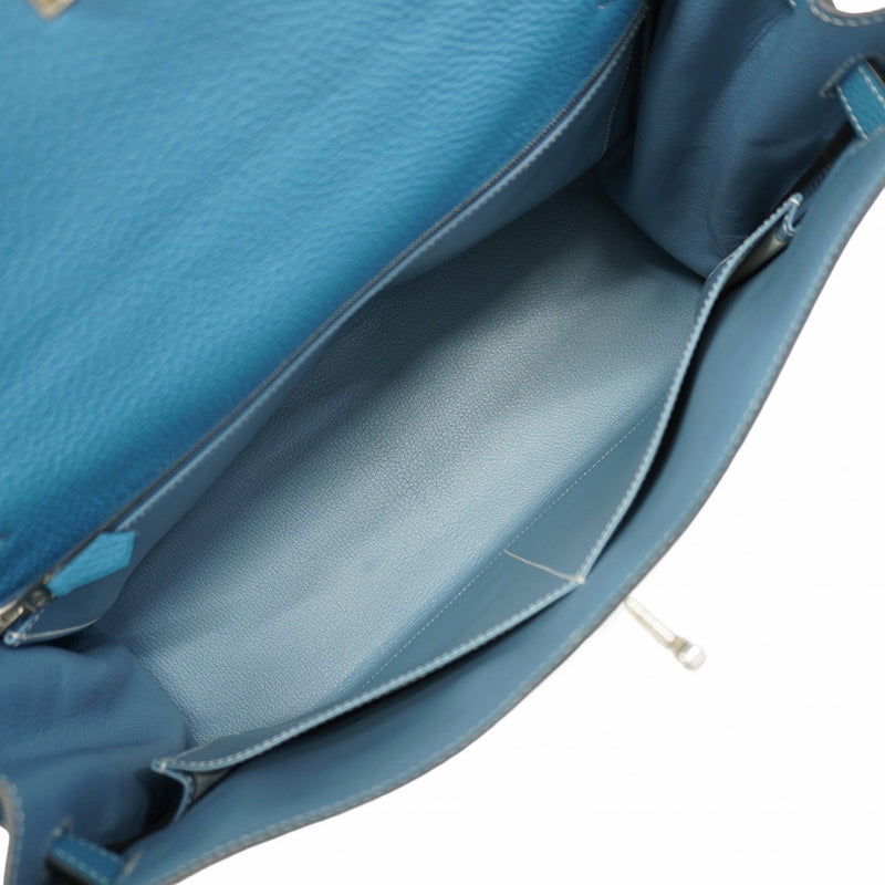 【6cb1850】エルメス ハンドバッグ ケリー35 トゴ ブルージーン シルバー金具 □I刻印 2wayバッグ【中古】レディース