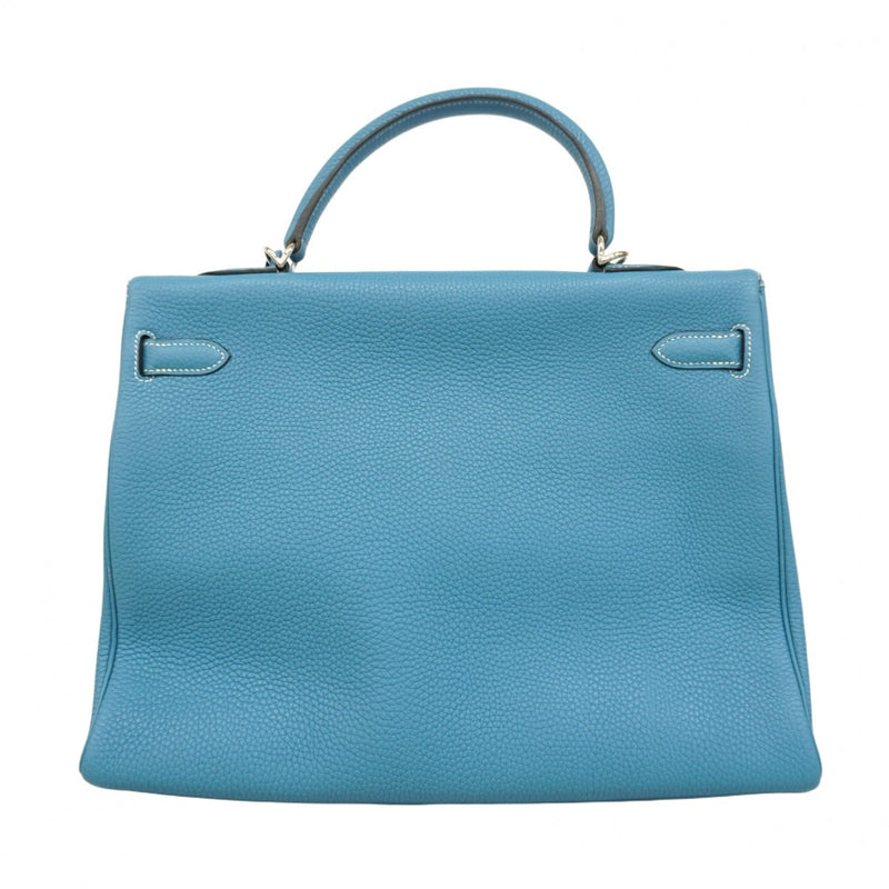 【6cb1850】エルメス ハンドバッグ ケリー35 トゴ ブルージーン シルバー金具 □I刻印 2wayバッグ【中古】レディース