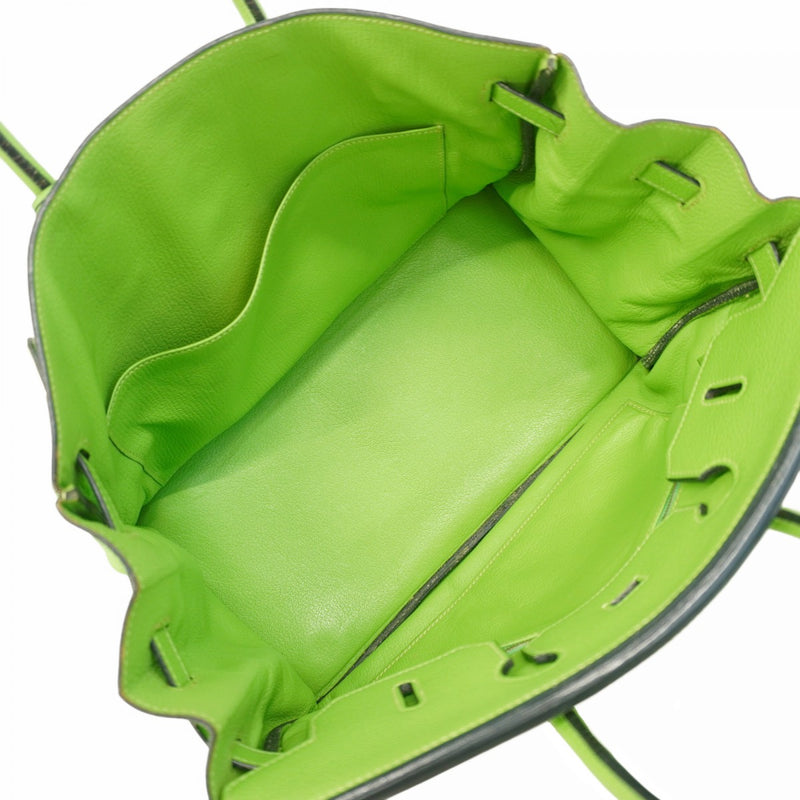 【6cb1851】エルメス ハンドバッグ バーキン35 トリヨンクレマンス アップルグリーン ゴールド金具 □H刻印【中古】レディース