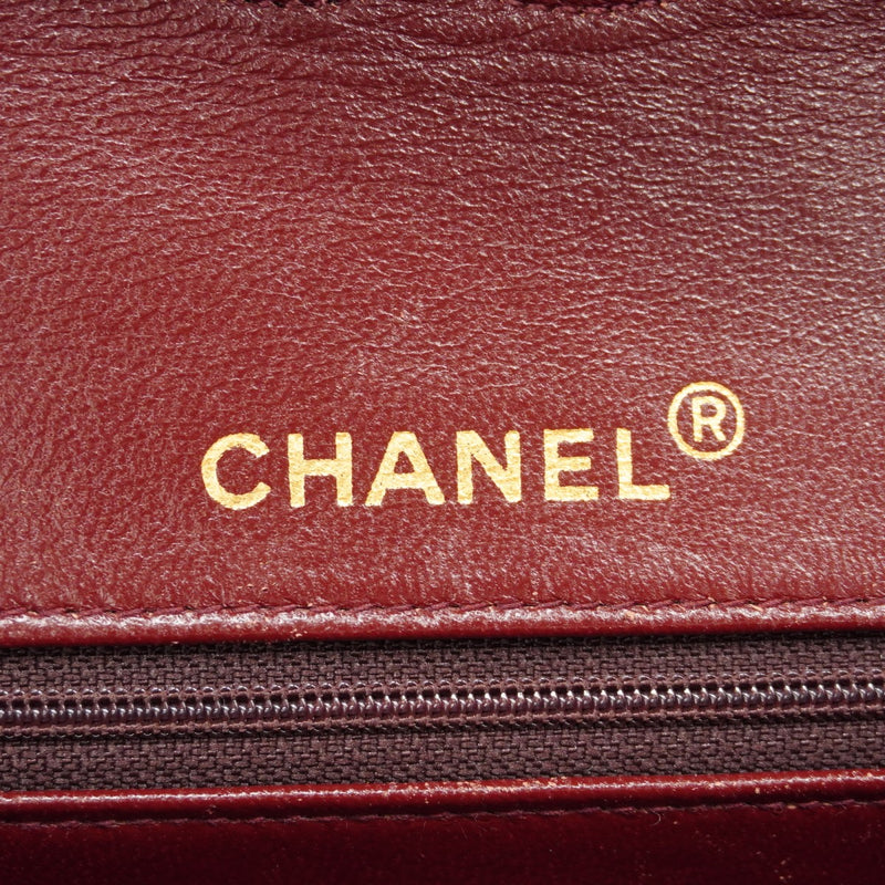 【6cb1864】シャネル ショルダーバッグ マトラッセ Wフラップ Wチェーン ラムスキン ブラック ゴールド金具【中古】レディース