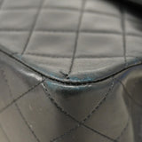 【6cb1864】シャネル ショルダーバッグ マトラッセ Wフラップ Wチェーン ラムスキン ブラック ゴールド金具【中古】レディース