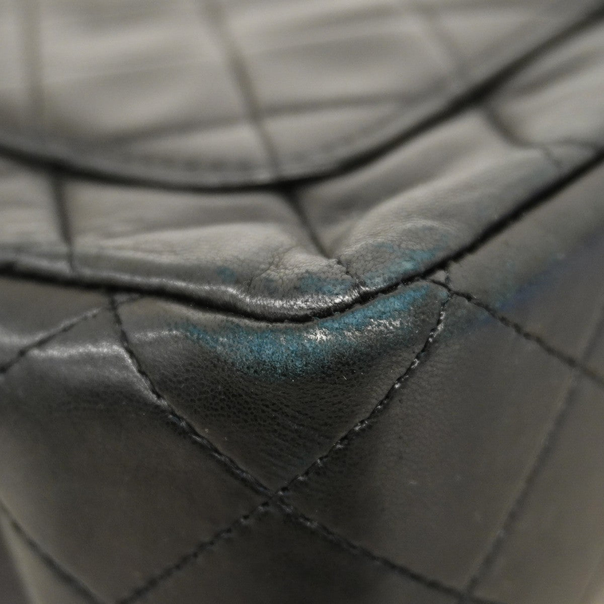 【6cb1864】シャネル ショルダーバッグ マトラッセ Wフラップ Wチェーン ラムスキン ブラック ゴールド金具【中古】レディース