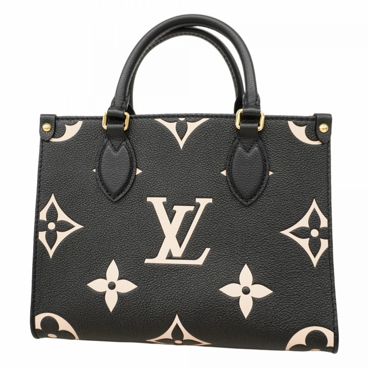 【6cb1866】ルイヴィトン ハンドバッグ モノグラム・アンプラント バイカラー オンザゴ―PM M45659 ブラック ベージュ【中古】レディース