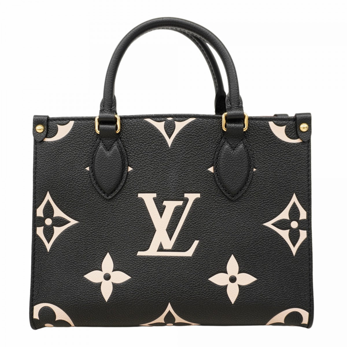 【6cb1866】ルイヴィトン ハンドバッグ モノグラム・アンプラント バイカラー オンザゴ―PM M45659 ブラック ベージュ【中古】レディース