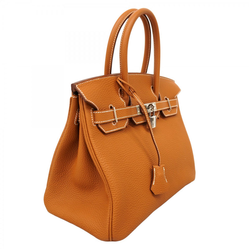 【6cb1869】エルメス ハンドバッグ バーキン30 トゴ ゴールド シルバー金具 □N刻印【中古】レディース