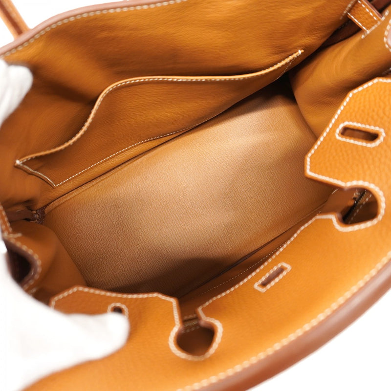 【6cb1869】エルメス ハンドバッグ バーキン30 トゴ ゴールド シルバー金具 □N刻印【中古】レディース