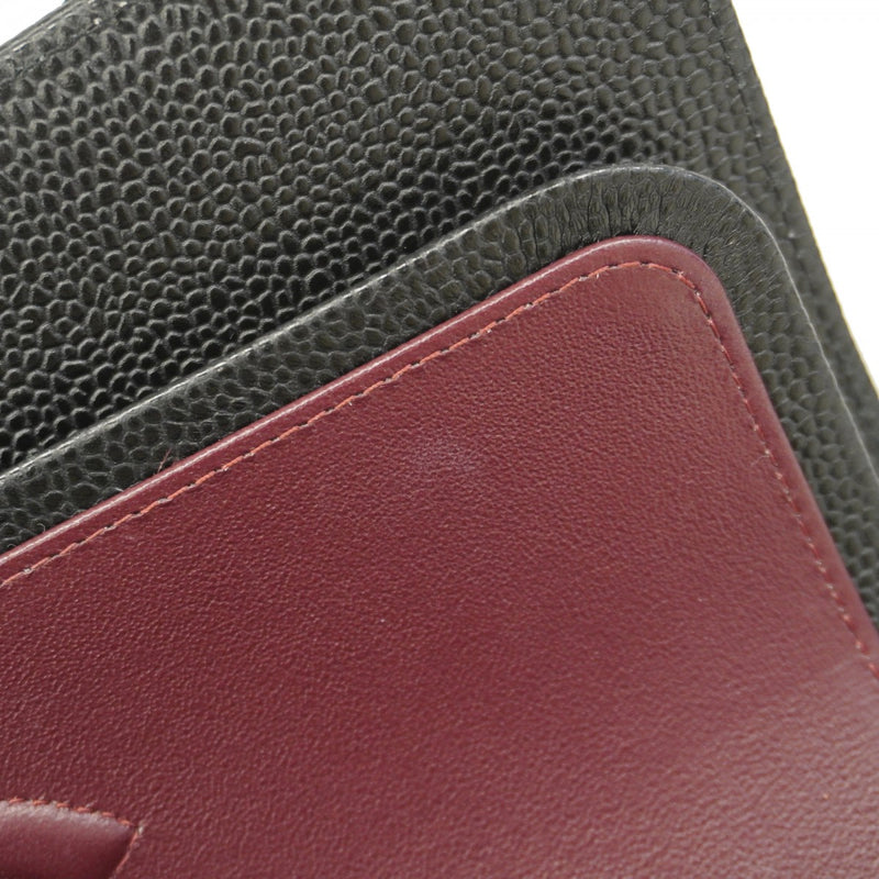 【6cb1923】シャネル ショルダーバッグ マトラッセ Wフラップ Wチェーン キャビアスキン ブラック シルバー金具【中古】レディース