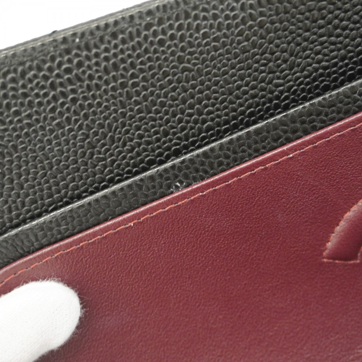 【6cb1923】シャネル ショルダーバッグ マトラッセ Wフラップ Wチェーン キャビアスキン ブラック シルバー金具【中古】レディース