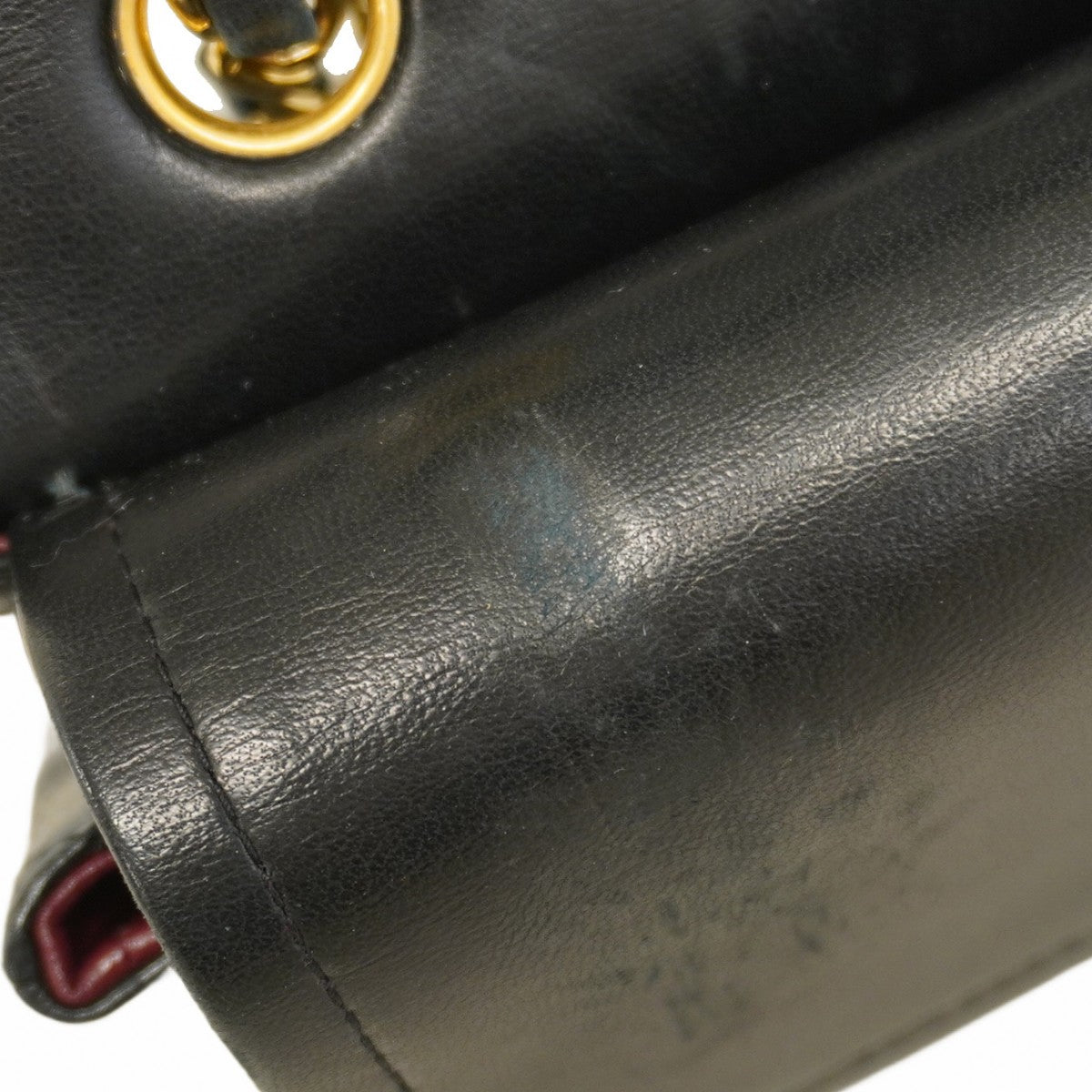 【6cb1924】シャネル ショルダーバッグ マトラッセ Wフラップ Wチェーン ラムスキン ブラック ゴールド金具【中古】レディース