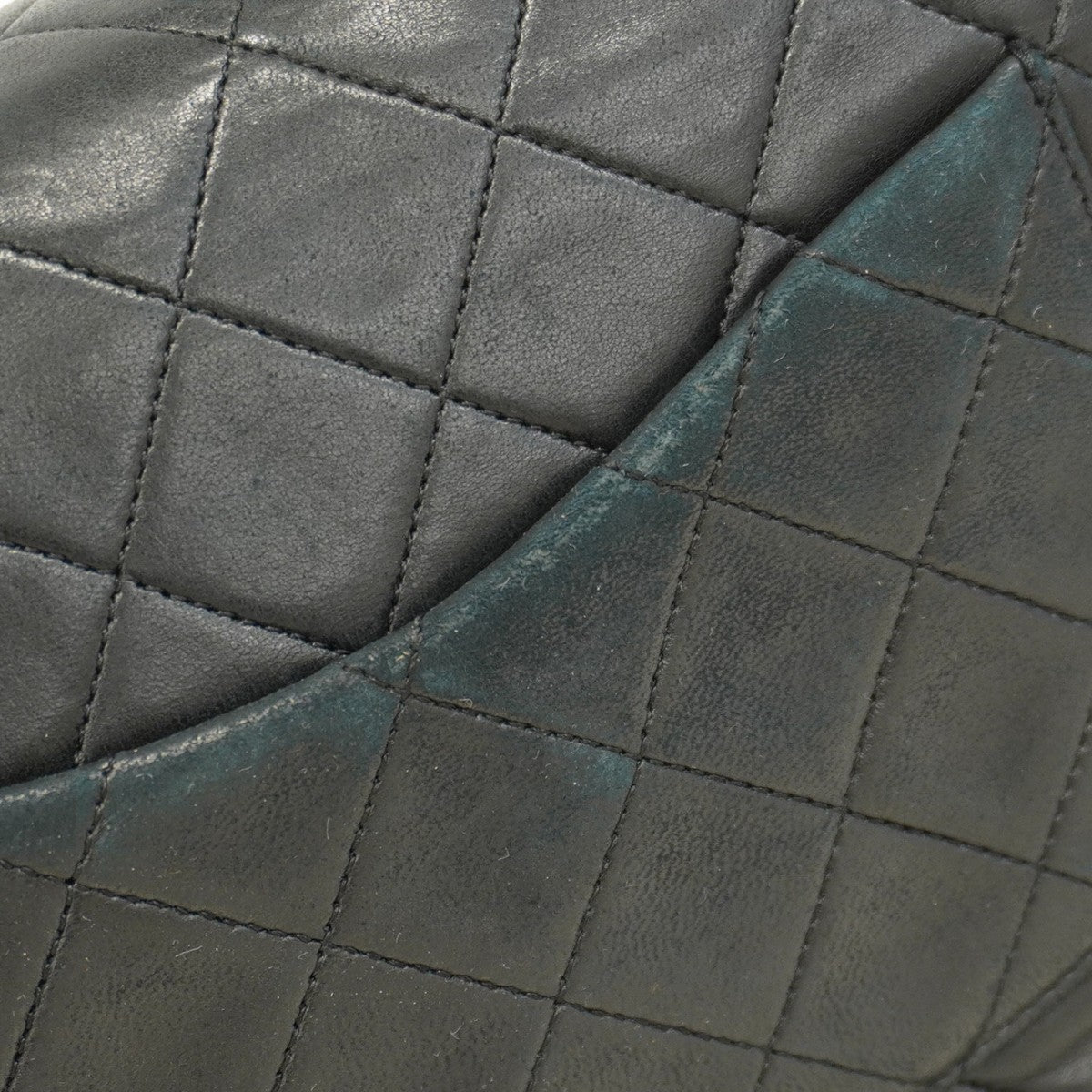 【6cb1924】シャネル ショルダーバッグ マトラッセ Wフラップ Wチェーン ラムスキン ブラック ゴールド金具【中古】レディース