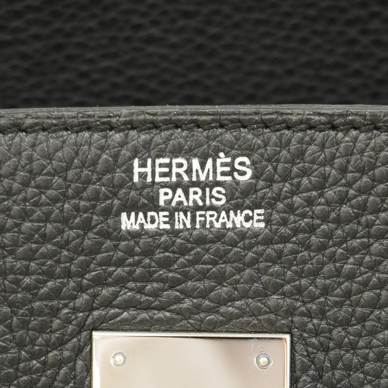 【6cb1927】エルメス ハンドバッグ バーキン35 トリヨンクレマンス ブラック シルバー金具 □M刻印【中古】レディース