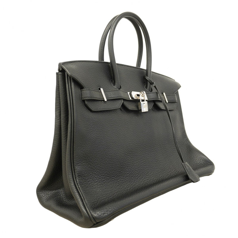 【6cb1927】エルメス ハンドバッグ バーキン35 トリヨンクレマンス ブラック シルバー金具 □M刻印【中古】レディース