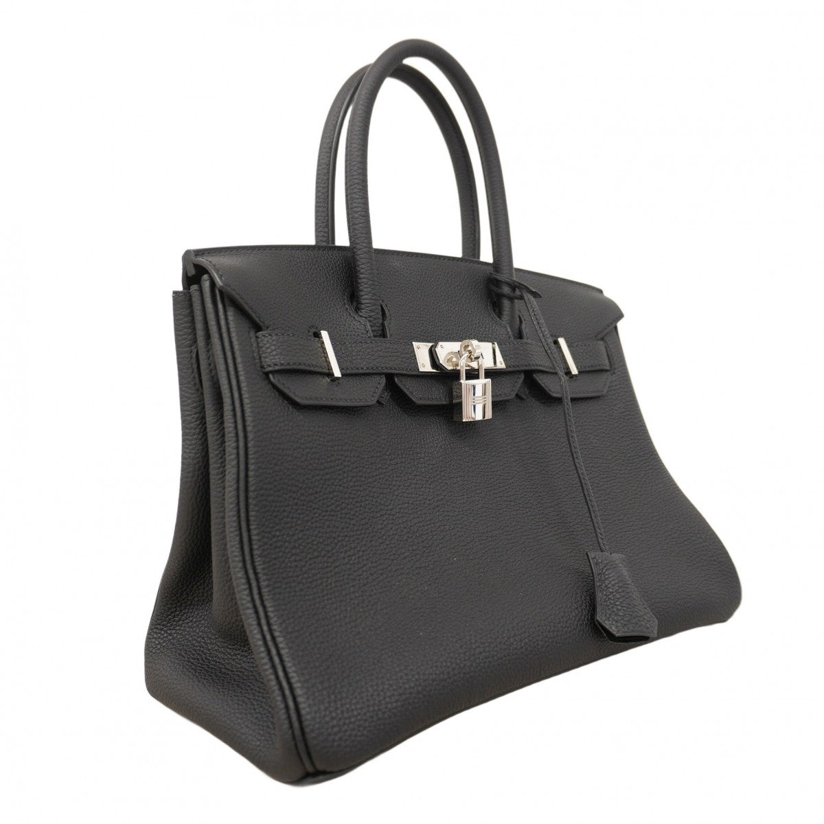 【6cb1967-g】エルメス ハンドバッグ バーキン30 トゴ ブラック シルバー金具 B刻印【中古】レディース