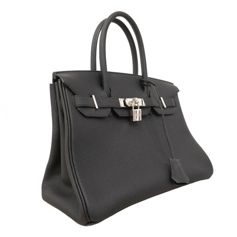 【6cb1967-g】エルメス ハンドバッグ バーキン30 トゴ ブラック シルバー金具 B刻印【中古】レディース
