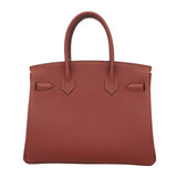 【6cb2007-g】エルメス ハンドバッグ バーキン30 トゴ ルージュアッシュ ゴールド金具 K刻印【中古】レディース