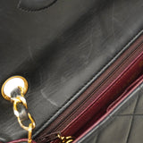 【6cb2009】シャネル ショルダーバッグ ミニマトラッセ チェーンショルダー ラムスキン ブラック ゴールド金具【中古】レディース