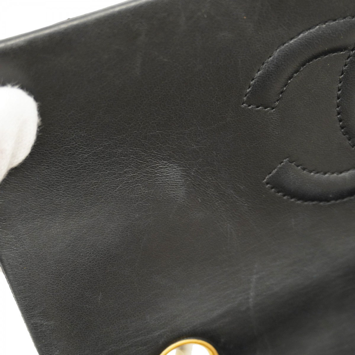 【6cb2009】シャネル ショルダーバッグ ミニマトラッセ チェーンショルダー ラムスキン ブラック ゴールド金具【中古】レディース