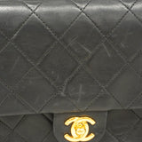 【6cb2009】シャネル ショルダーバッグ ミニマトラッセ チェーンショルダー ラムスキン ブラック ゴールド金具【中古】レディース